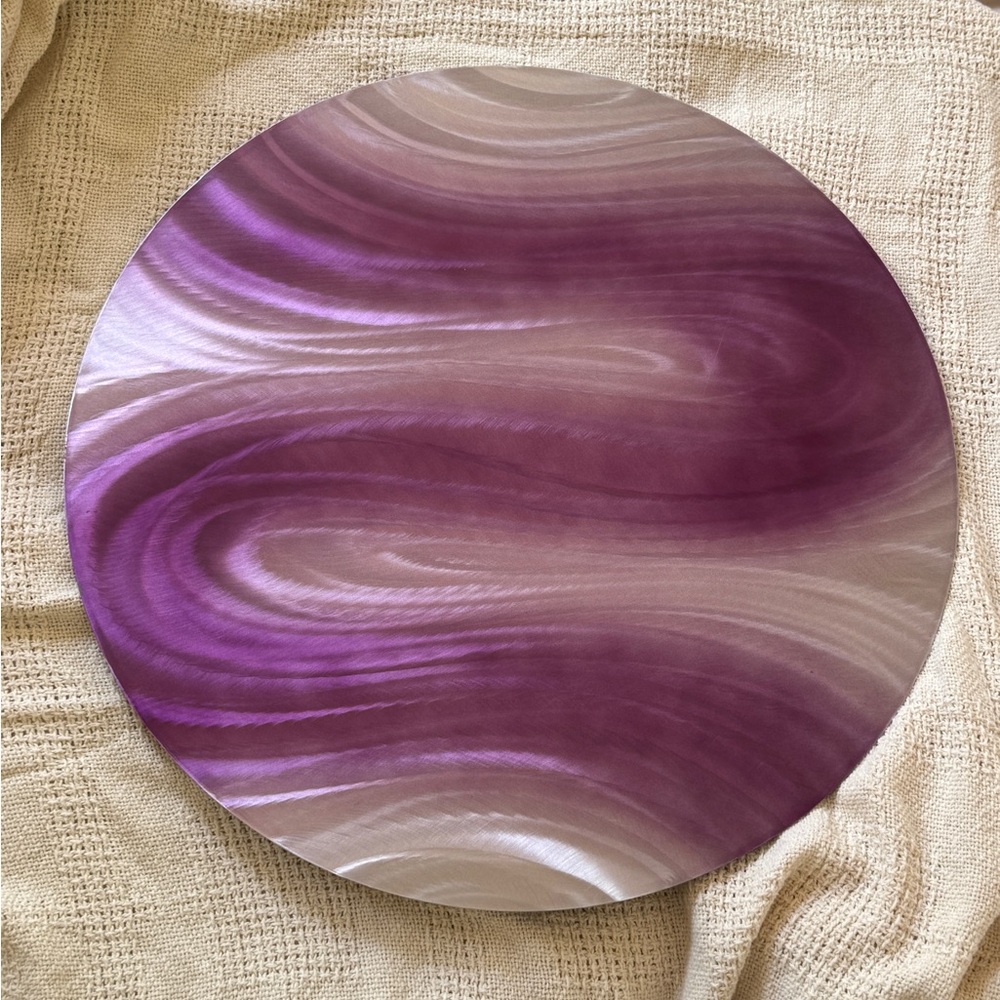 Purple and Cream Abstract Art Piece